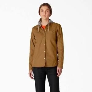 Women's Dickies Duck Hooded Shirt Jacket Size 2X New